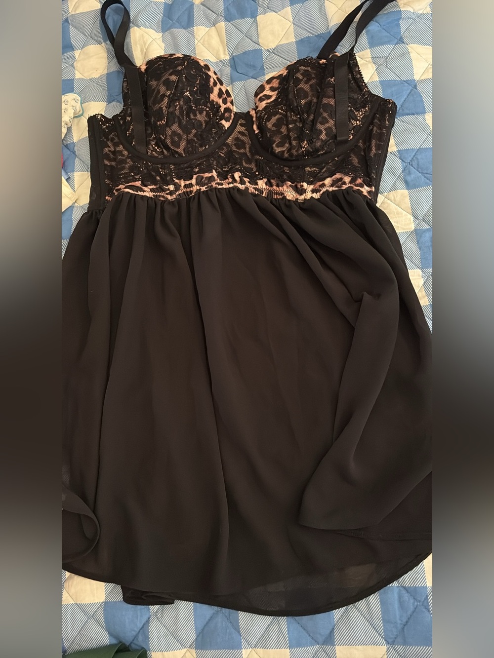 Torrid Curve Black Leopard Lace Babydoll Chemise